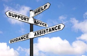 sign that reads help, support, advice, guidance, and assistance